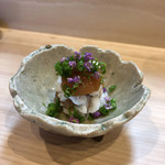 松寿司 - ⚫︎白い鱧と紅い梅肉ジュレ♡見た目にも爽やか。