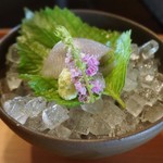 比良山荘 - 感動した鮎のお造り♪