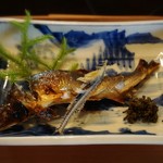比良山荘 - 鮎の塩焼き、産地違い、焼き方も工夫されてます！