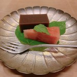 夏見 - 自家製水羊羹、スイカ