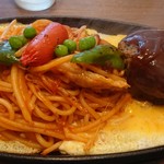 喫茶 ユキ - イタリアンスパゲッティ、ハンバーグトッピング(税込850円)