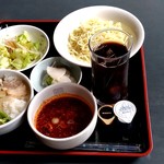 Chousen Hanten - 【2019.8.27(火)】日替ランチ(キムチつけ麺＋塩豚カルビ丼)620円