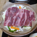 Minshuku Shinkomatsuya - 夕食①（牛肉陶板焼き）