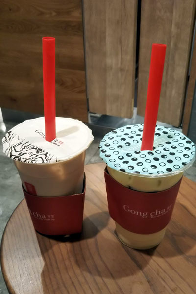 ゴンチャの飲みかけ タピオカ抜きで美味しい』by まなせか : ゴンチャ アクアシティ