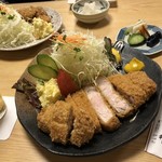 とんかつ村井 - 特上ロースかつ定食200グラム）にバラかつ追加