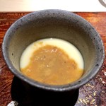 菊鮨 - 煮鮑と雲丹の茶碗蒸し