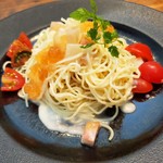 下野農園 - 8月のメイン　桃のパスタ