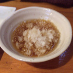 焼鳥 酉たけ - お通し3 柚子が香るポン酢おろし　焼鳥に乗せても美味しいです