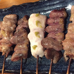 焼鳥 酉たけ - おまかせ5本前半　ささみ ハツ はらみ