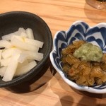 Sushi Sake Sakanasugitama - 柚子大根、数の子松前漬け