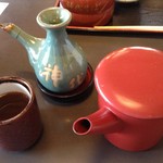 手打 神代そば - 蕎麦湯