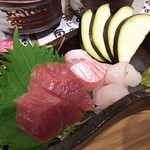 くし菜 - ３種盛り、メイチ鯛、マグロなど