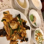 中国料理 丸勝 - 豚肉とキムチの炒めのランチセット
