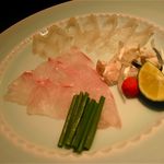 銀座 水野 - トラフグと真鯛の薄造り