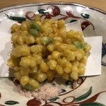 旬菜 おぐら家 - とうもろこしと茶豆のかき揚げ