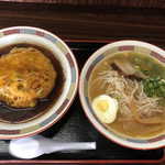 国分寺うまか飯店 - ランチメニューBセット
            赤天津飯+味噌ラーメン