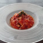 Mar Rosso - 水ダコとグリルズッキーニの冷製トマトソースカッペリーニ