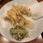 なかむら - 活き造りの後のゲソの天ぷら