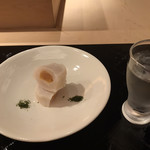 桜坂 加とう - 帆立の間にカラスミ〜青海苔添え