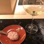 桜坂 加とう - 中落ちとフカヒレを和えたもの〜お塩添え