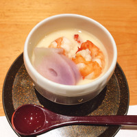 鮨隆 - 海老と茄子麩の茶碗蒸し