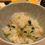 くろぎ - 芹と貝柱のご飯