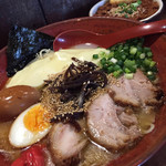 分田上 - ラーメン(Ｗチーズ＋あじ玉)、ラーユご飯