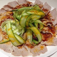 中国料理 四川 - 豚肉のボイル。ガーリックソースかけ♪