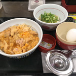 なか卯 - 親子丼+釜玉うどん小（冷）730円