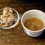 銀座ストック - 大根とおかかサラダ、味噌スープ