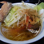 潮中華 KAZE - 【2012.01.　再訪∞】　つけ郎　爆盛　つけ汁+とうがらし+魚粉（野菜増ししてませんｗ）