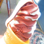街の洋食屋 U'z-sky Farm - バニラ＆チョコソフトクリーム　２５０円（税込）のアップ【２０１９年８月】