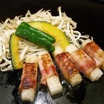 Monja Okonomiyaki Urashima Tarou - もちベーコン巻ソテー