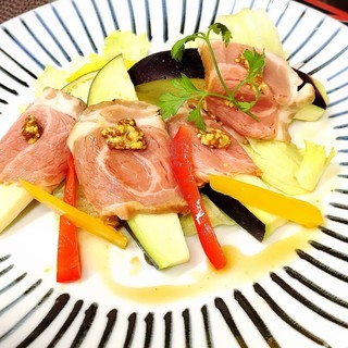 四季旬菜 むら田 - 料理写真:水ナスのローストポーク巻