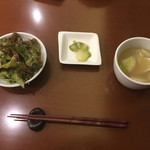 上海酒家 岳 - サラダ、ザーサイ、スープ
