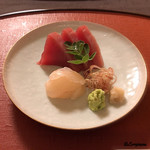 御料理 寺沢 - 鰹と虎魚の造り