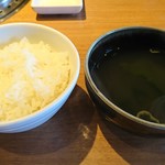 煉火亭 - ライスとスープ