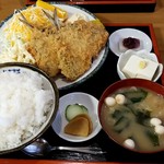 手打 さか本 そば - アジフライ定食