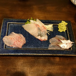 蒼凛 - お刺身三点盛り（イサキ・シマアジ・コチ）961円