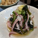 旬魚菜 しら川 - イカと胡瓜と若芽の酢の物