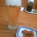 リンガーハット 立川南口店 - 生ビール(小)＆生姜の味噌漬け