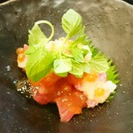 蓬左茶寮 - 戸井鮪 スジ子おろし和え 土佐酢ゼリー