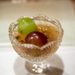 うを徳 - 2019.8 フルーツ盛り（瀬戸ジャイアンツ、石川ルビーロマン、山城無花果コンポートのジュレ）