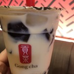 Gong cha - マンゴーミルクティー、パールとグラスジェリートッピング M  691円