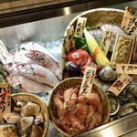 魚の中俣 - 本日の食材のショーケース