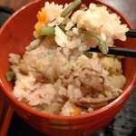 おらが蕎麦 - ●ちくわ天ざる定食 (選択、かやく御飯)=766円 2019年08月