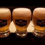 YONA YONA BEER WORKS - ３種飲みくらべ：1,280円
