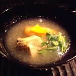 銀座 水野 - アワビと海老芋の大根おろしのすり流し