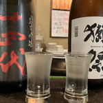 日本酒の店　はなきん - 十四代(酒未来)♡¥880
            獺祭(4割5分)♡¥350