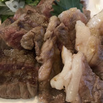 近江牛専門 忠真 - ステーキ定食ダブル ズーム 赤身とサーロイン